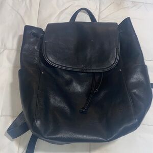 Frye Black Leather Backpack
